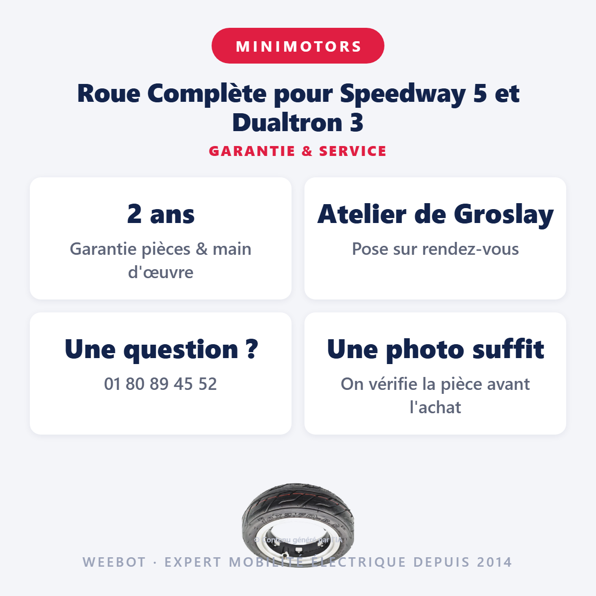 Roue Complète pour Speedway 5 et Dualtron 3 : garantie 2 ans et service après-vente