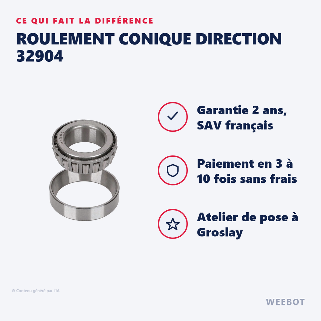 Roulement Conique Direction 32904 Kugoo M4 - Pas Cher