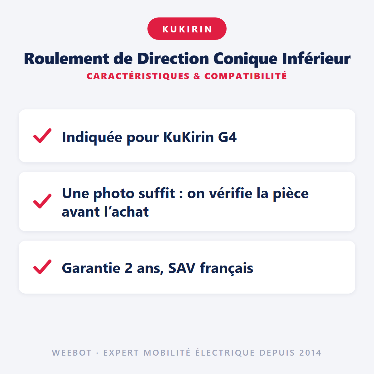 Roulement de Direction Conique Inférieur : caractéristiques et compatibilité