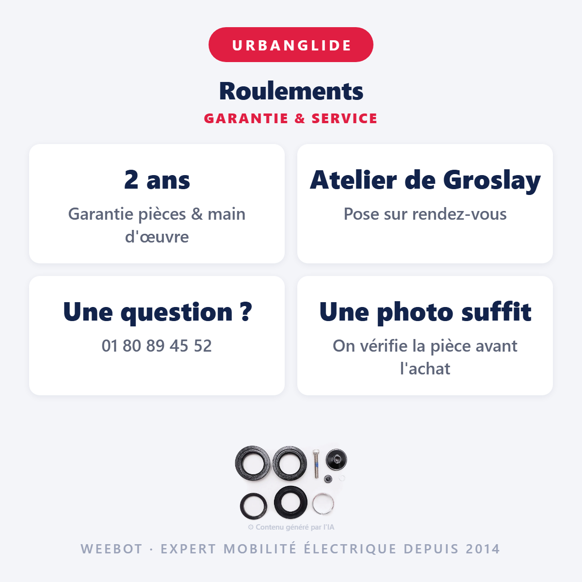 Roulements : garantie 2 ans et service après-vente