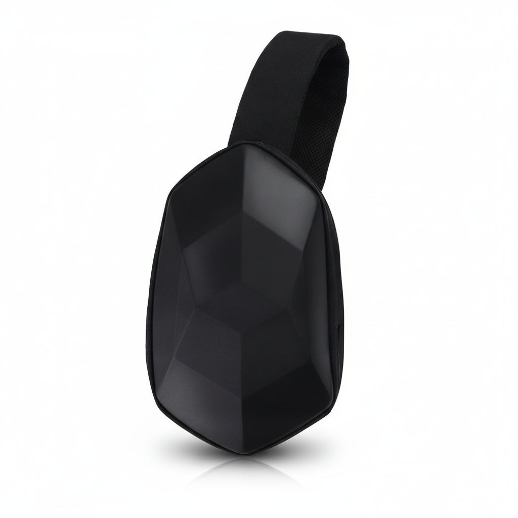 Sacoche Bandoulière Rigide Imperméable avec Port USB Noire, vue 1