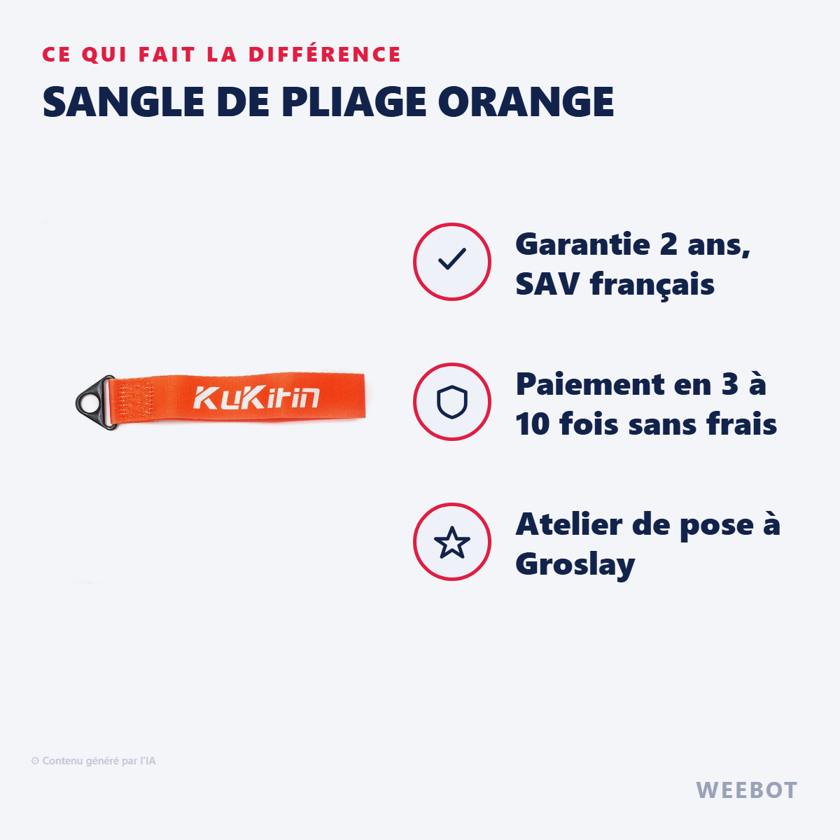Sangle de Pliage Orange : les points forts