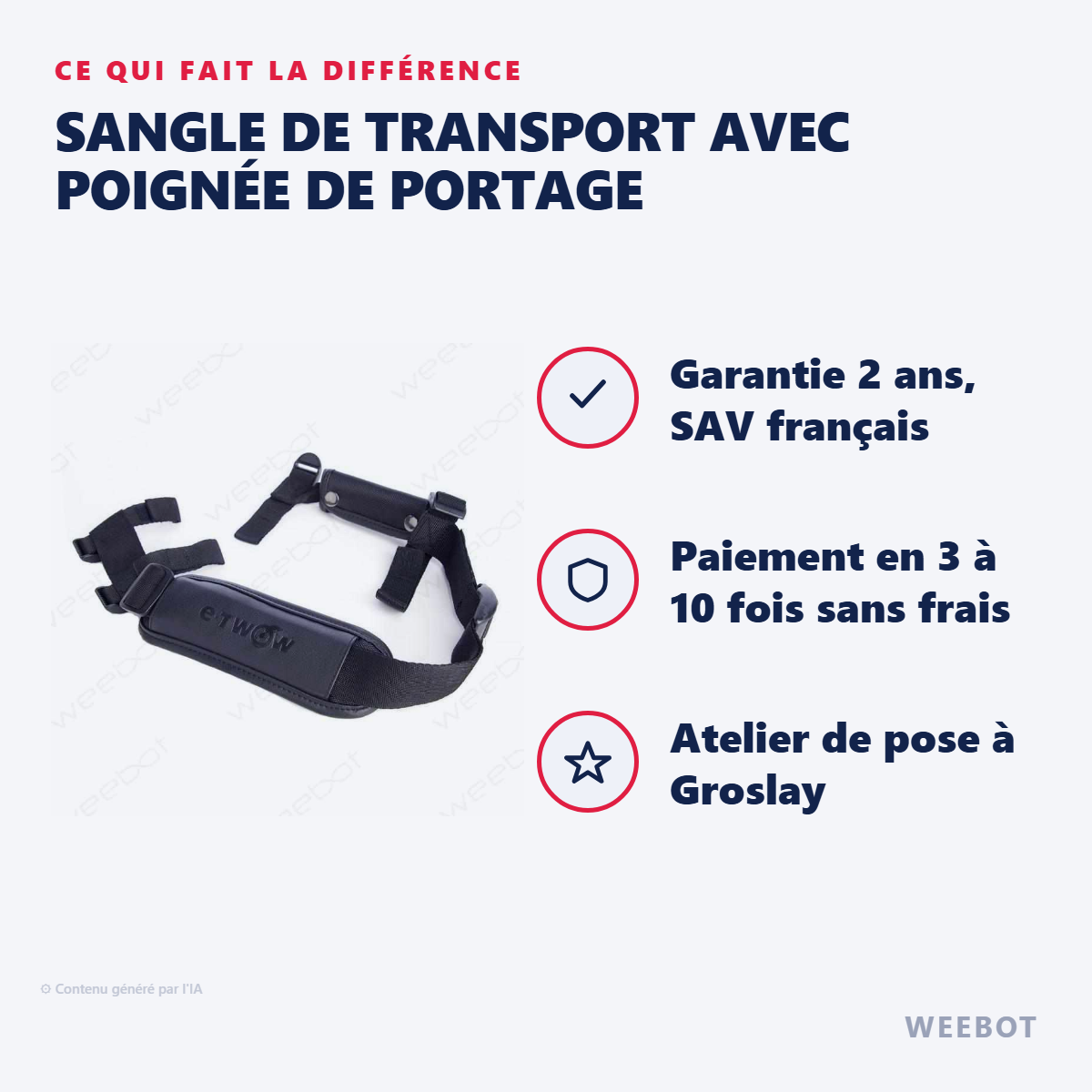 Sangle de Transport avec Poignée de Portage : les points forts