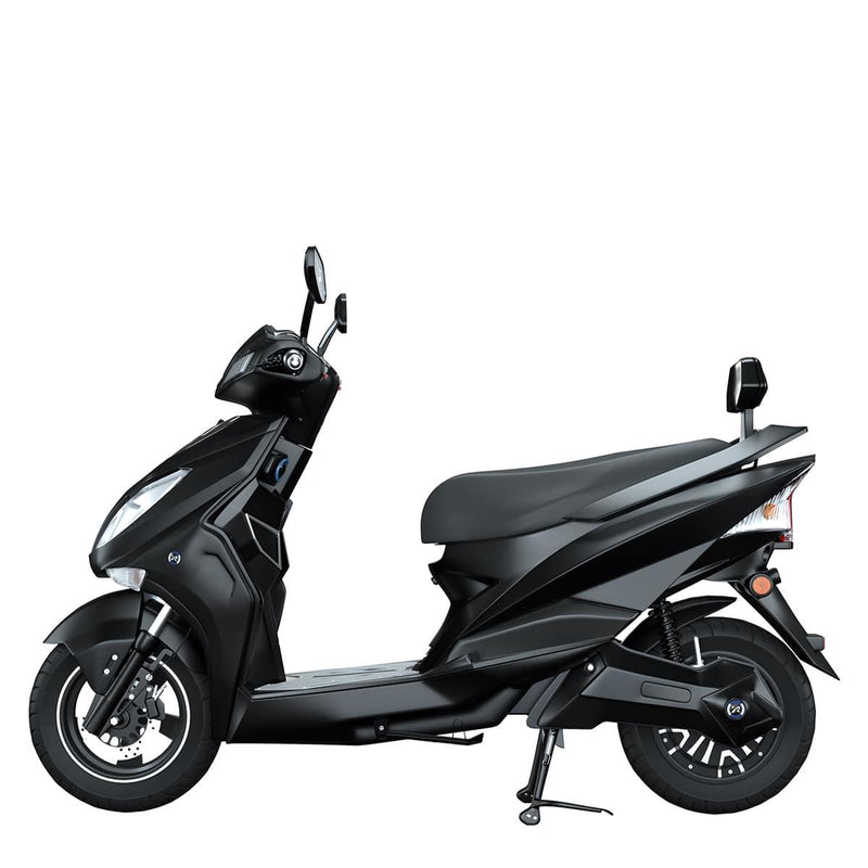 scooter electrique sunra hawk plus noir vue de profil moteur brushless selle biplace