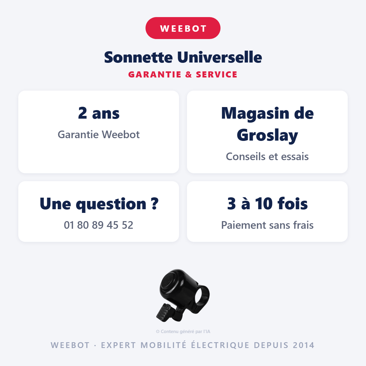Sonnette Universelle : garantie 2 ans et service après-vente