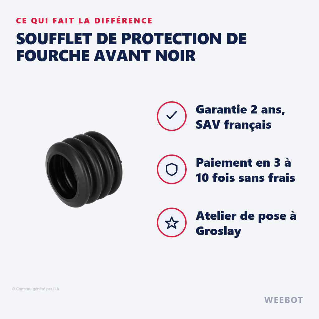 Soufflet Protection Fourche Avant Noir - Pas Cher