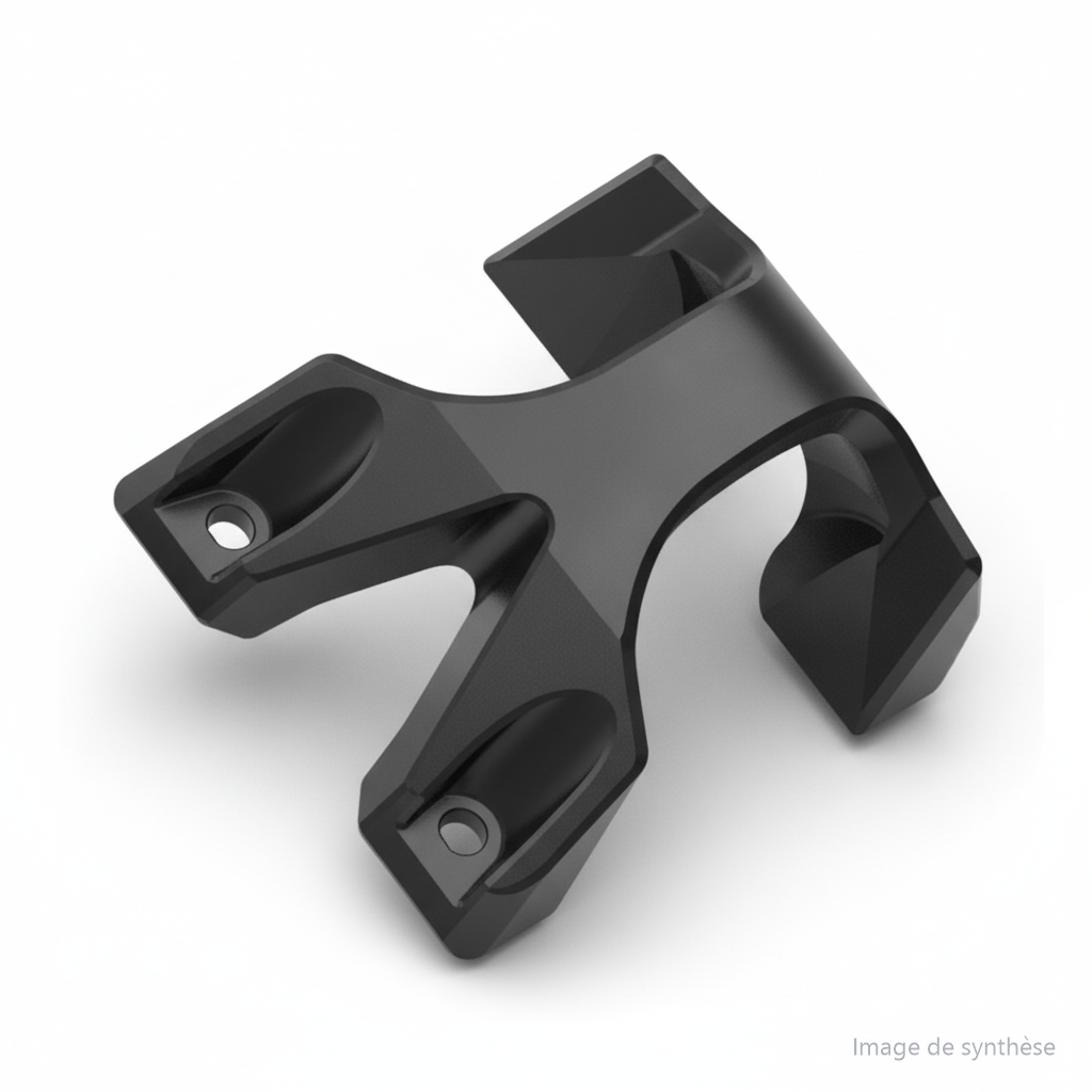 Schéma technique d'un support de fixation de gaine pour trottinette électrique Dualtron X