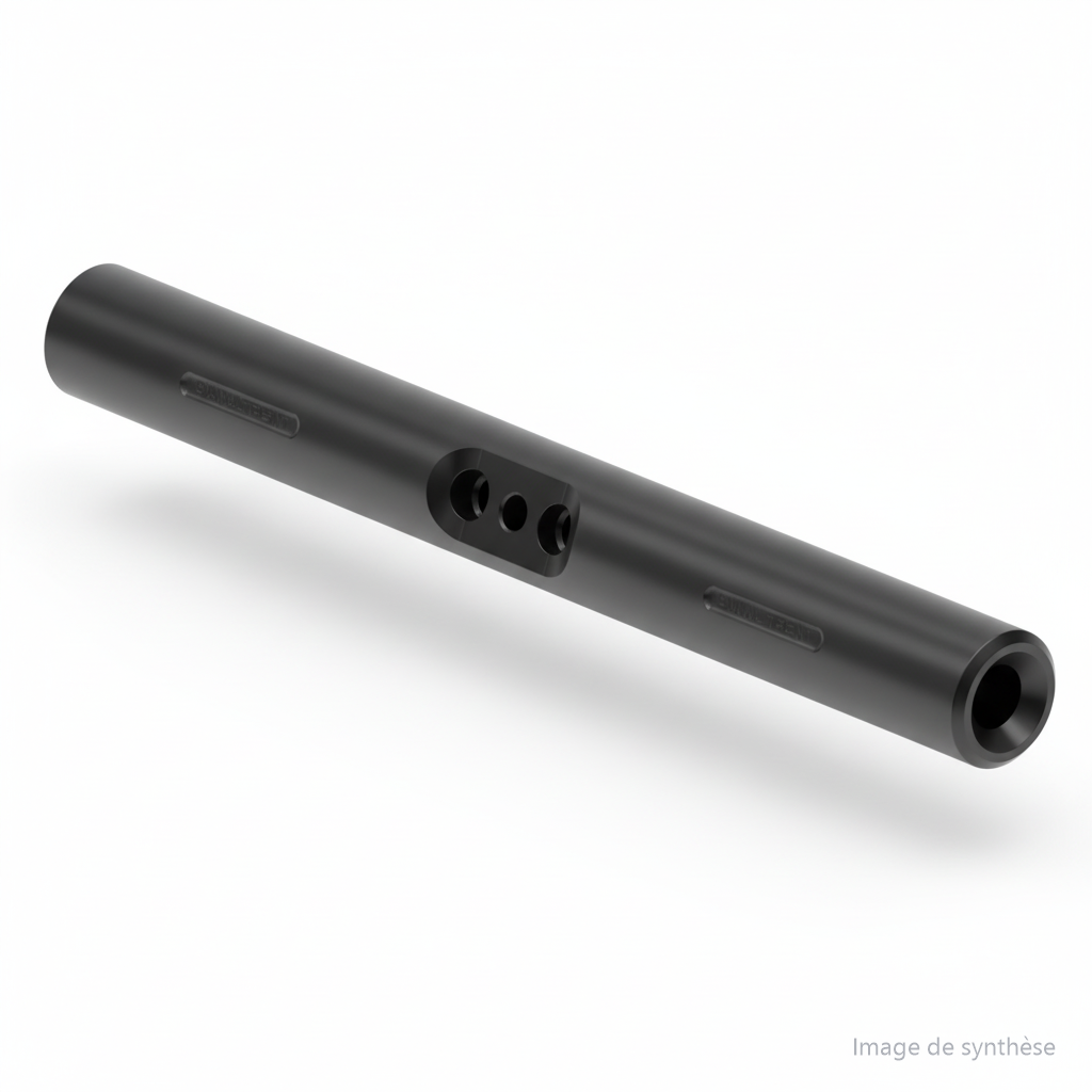 Schéma en vue 3D d'un support de phare cylindrique pour trottinette électrique Dualtron X