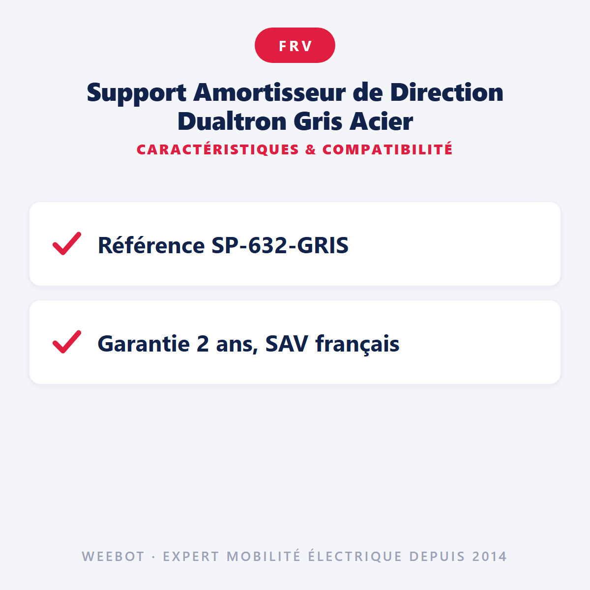 Support Amortisseur de Direction Dualtron Gris Acier : caractéristiques et compatibilité