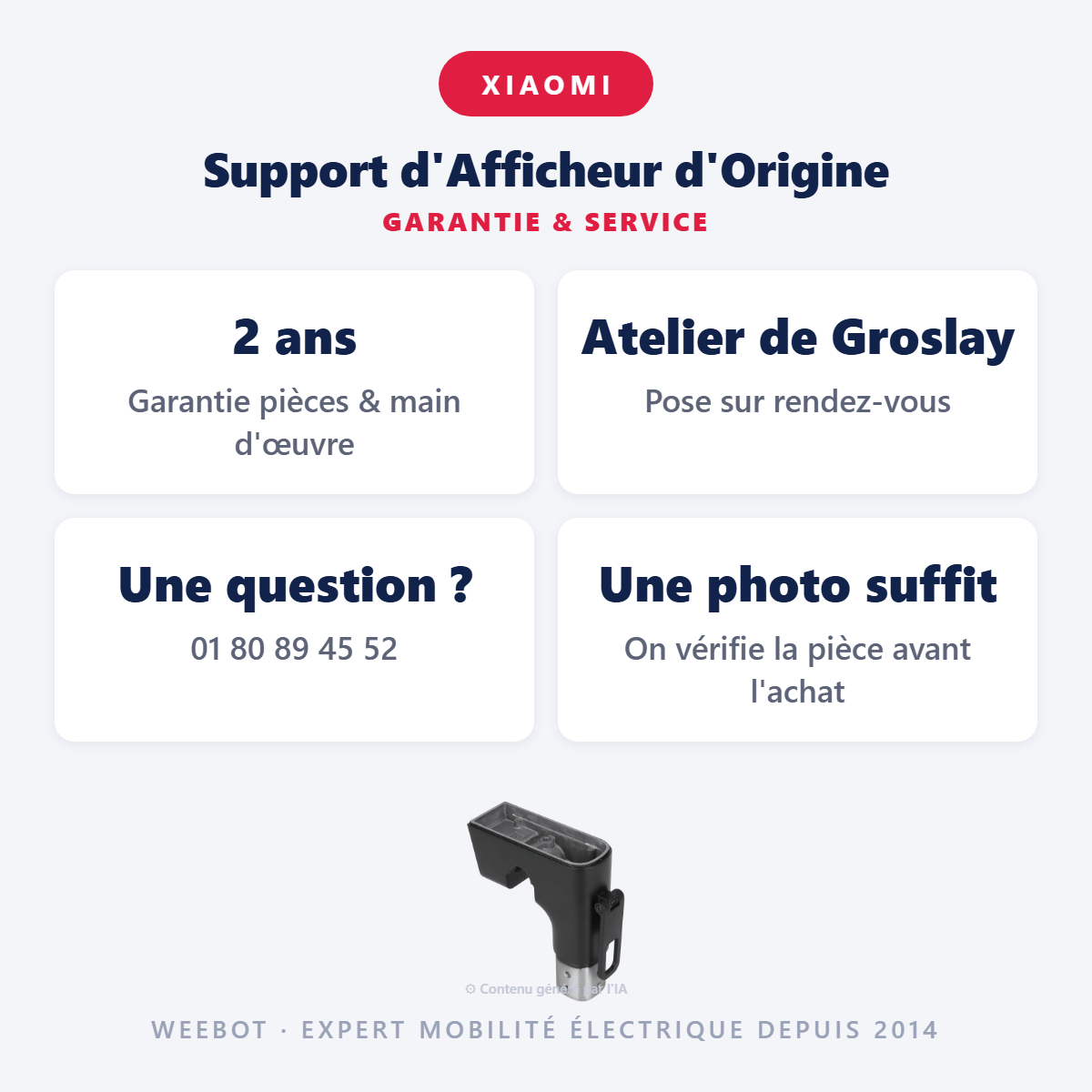 Support d'Afficheur d'Origine : garantie 2 ans et service après-vente