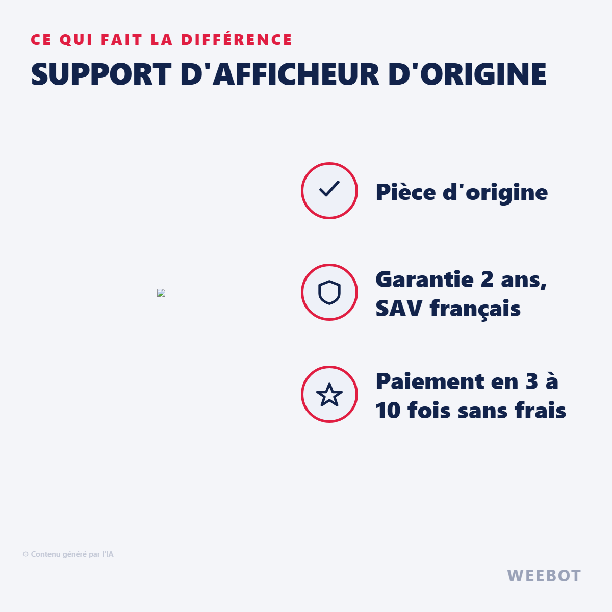 Support d'Afficheur d'Origine : les points forts