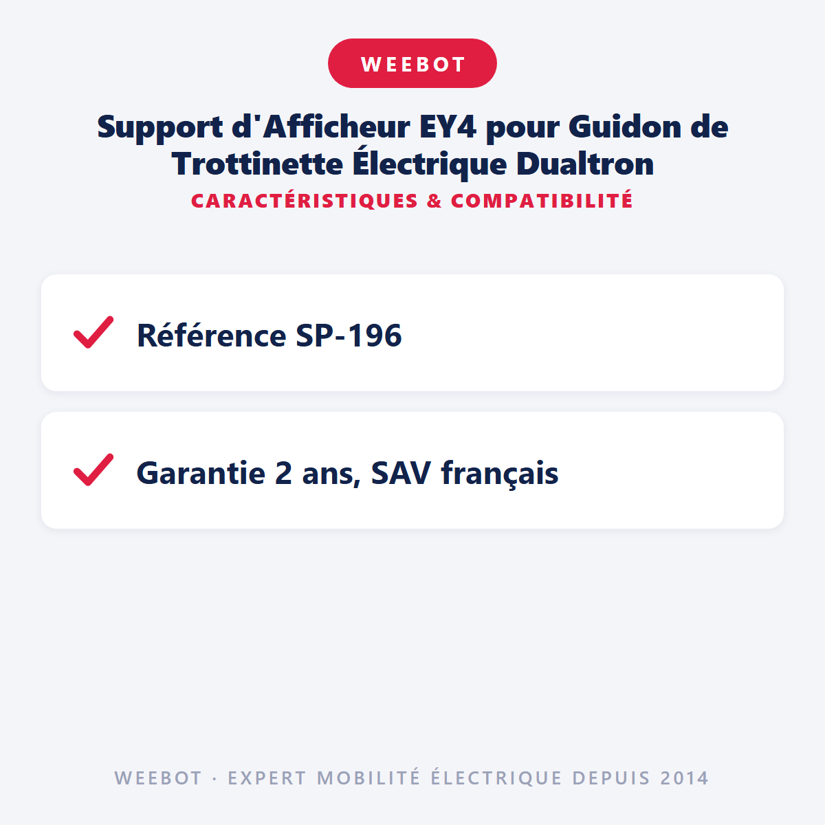 Support d'Afficheur EY4 pour Guidon de Trottinette Électrique Dualtron : caractéristiques et compatibilité