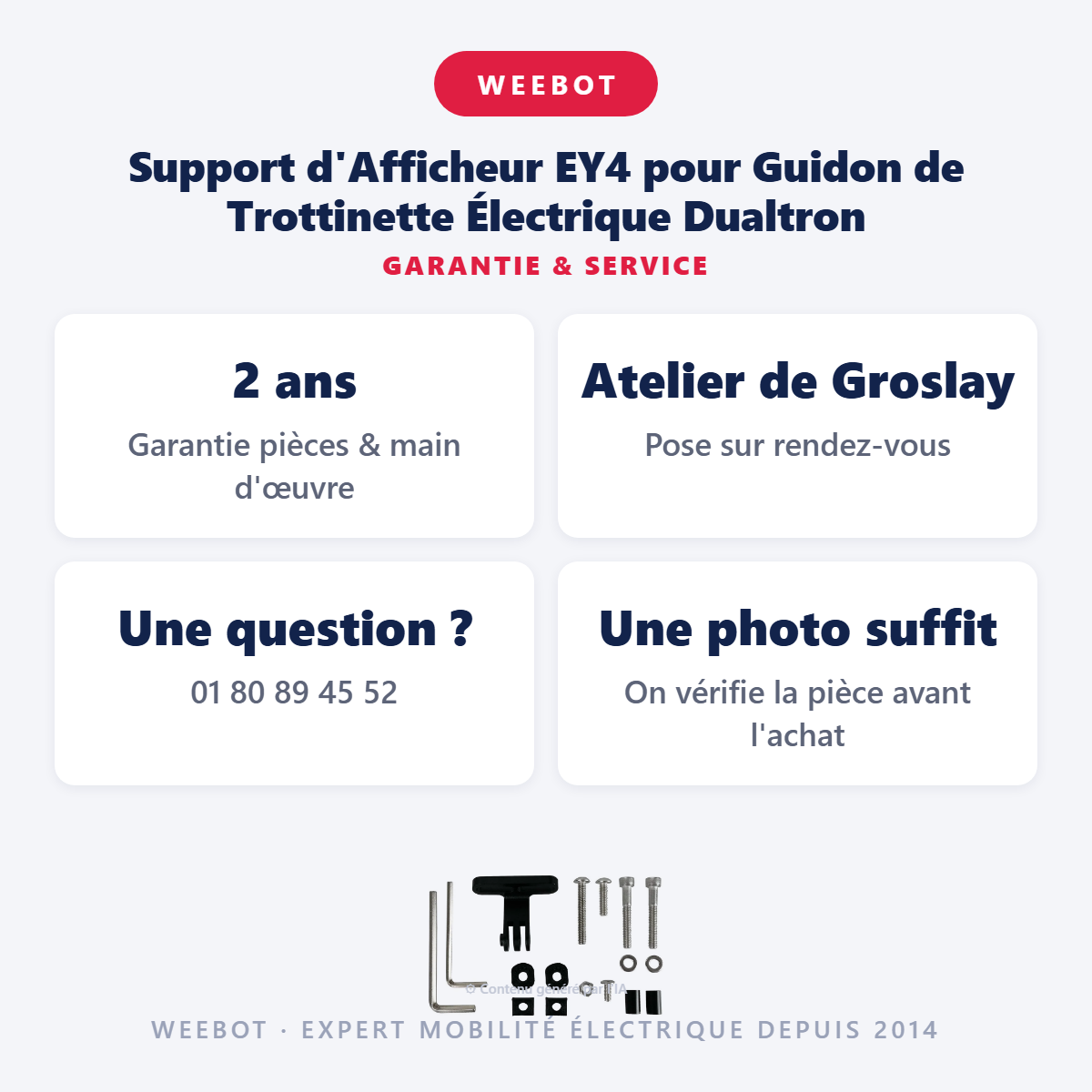 Support d'Afficheur EY4 pour Guidon de Trottinette Électrique Dualtron : garantie 2 ans et service après-vente