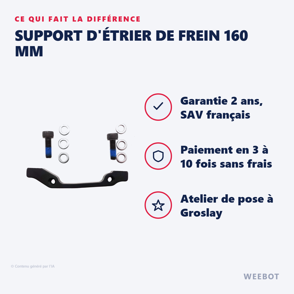 Support d'Étrier de Frein 160 mm : les points forts