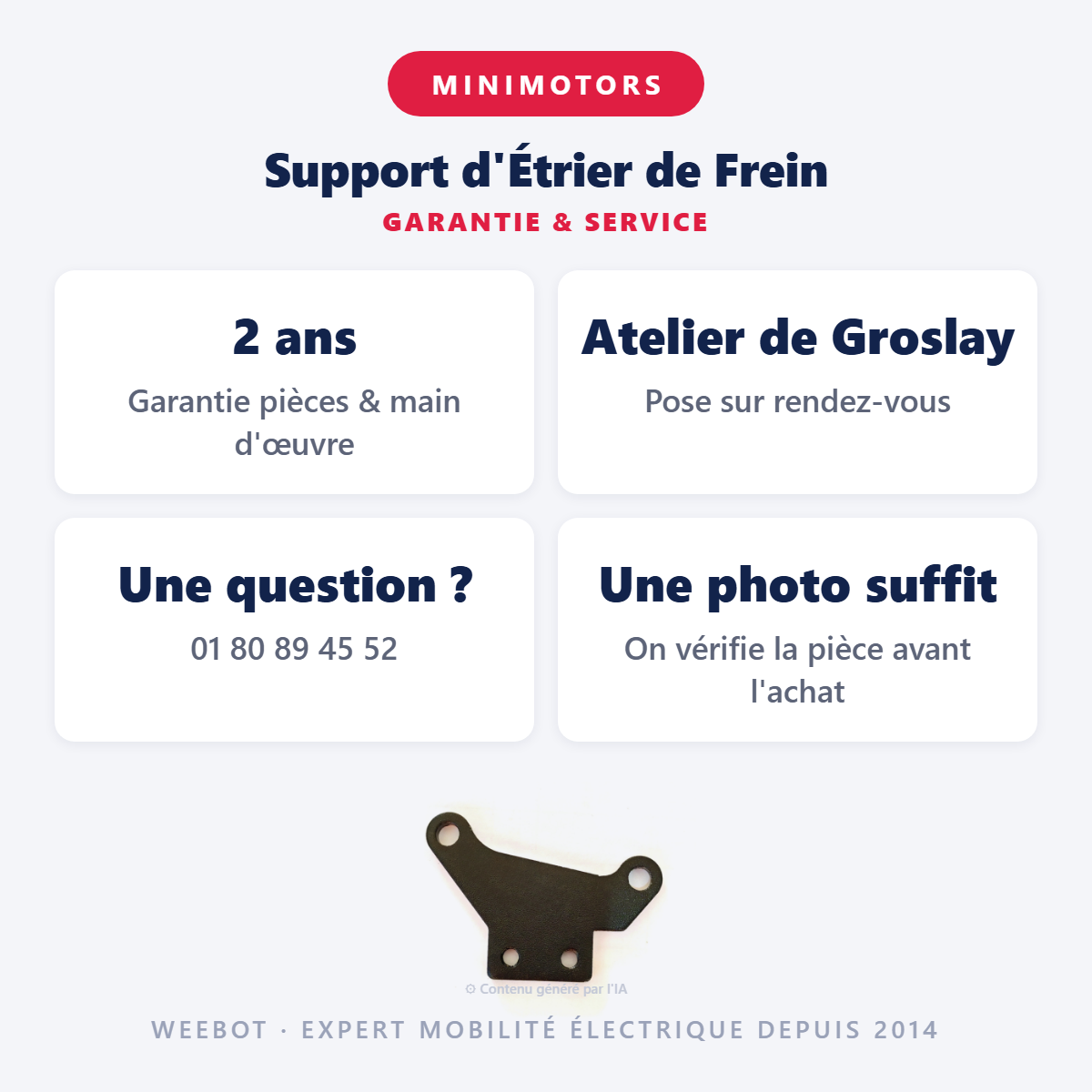 Support d'Étrier de Frein : garantie 2 ans et service après-vente