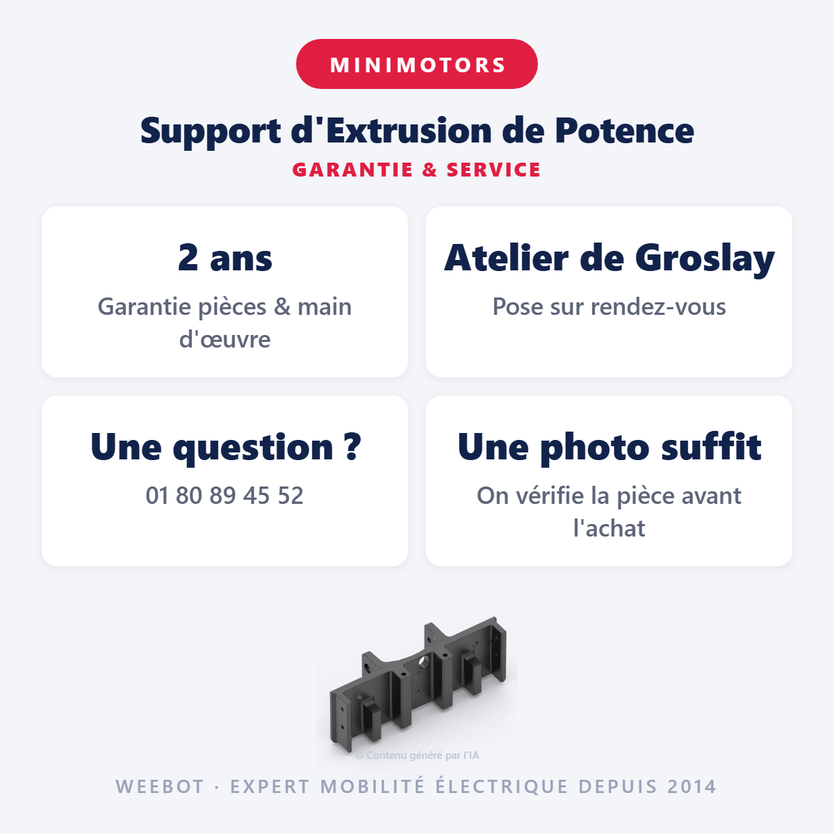 Support d'Extrusion de Potence : garantie 2 ans et service après-vente