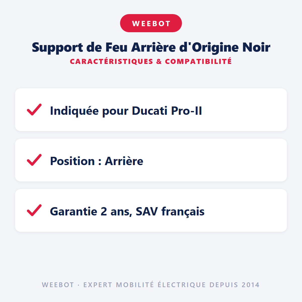 Support de Feu Arrière d'Origine Noir : caractéristiques et compatibilité