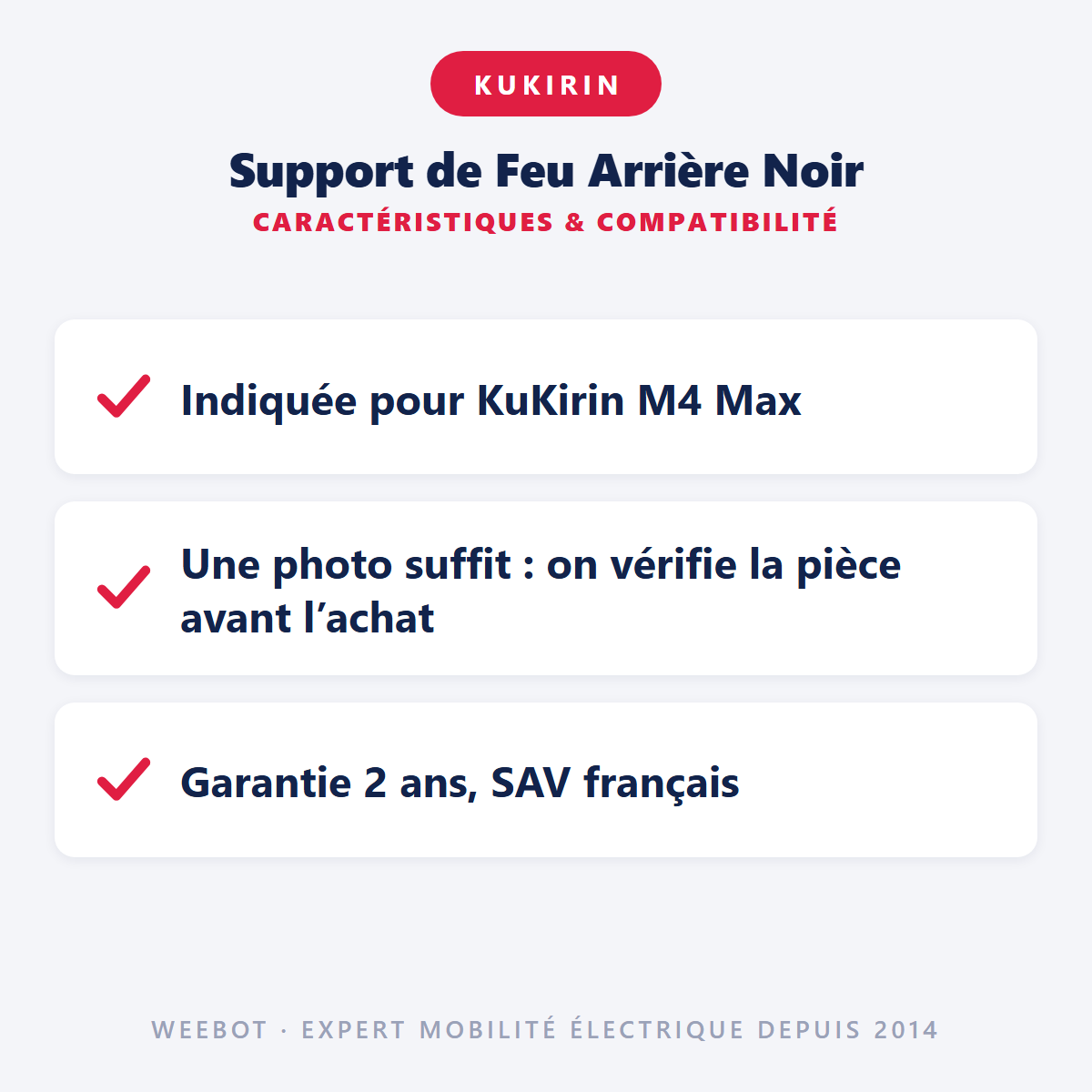 Support de Feu Arrière Noir : caractéristiques et compatibilité