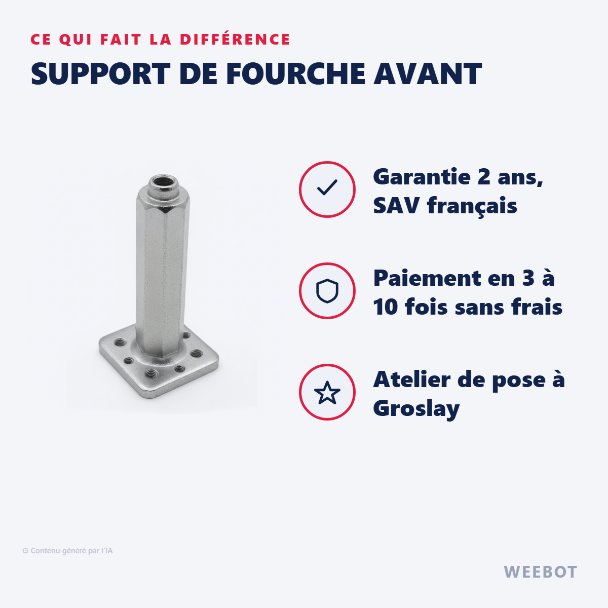 Support De Fourche Avant : les points forts