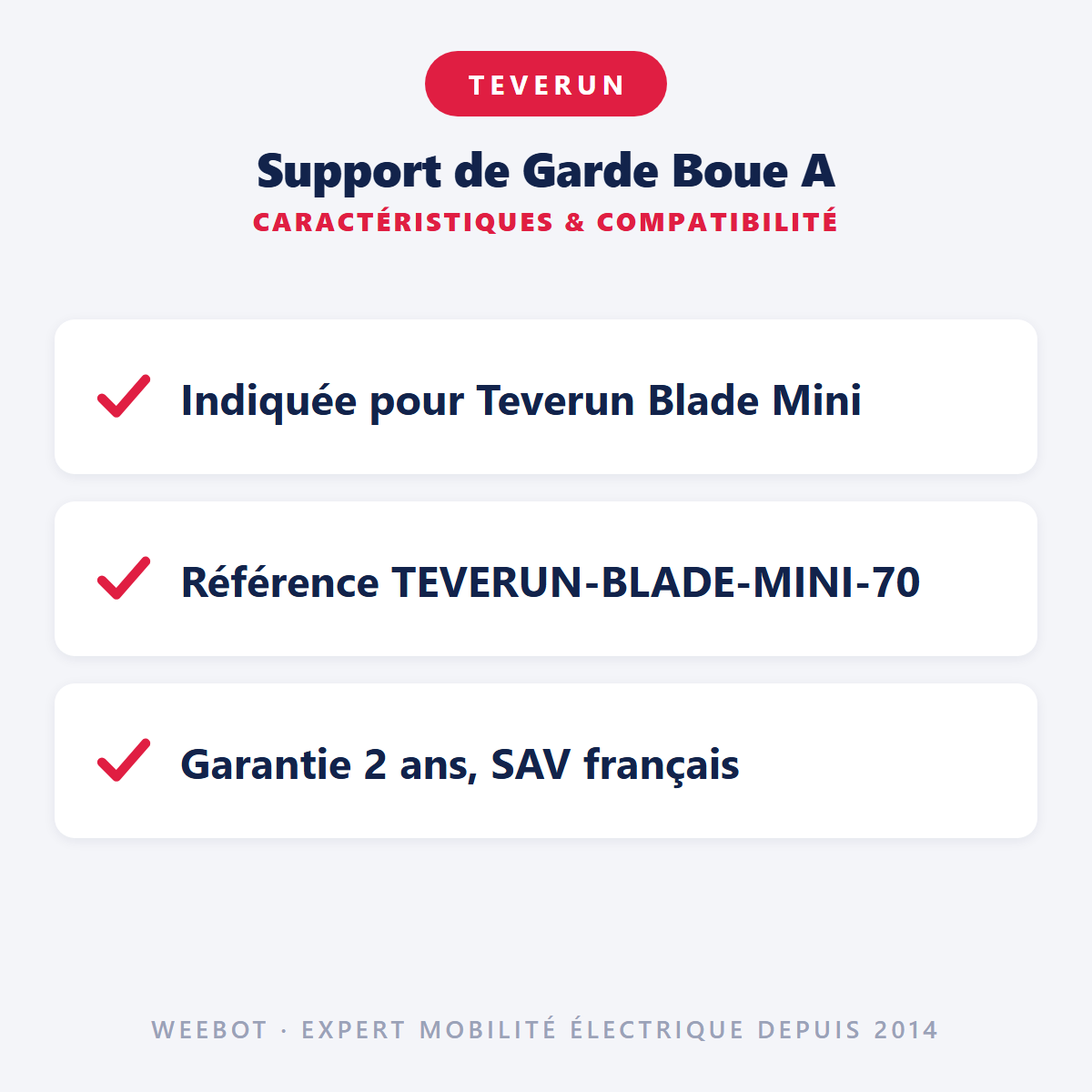 Support de Garde Boue A : caractéristiques et compatibilité