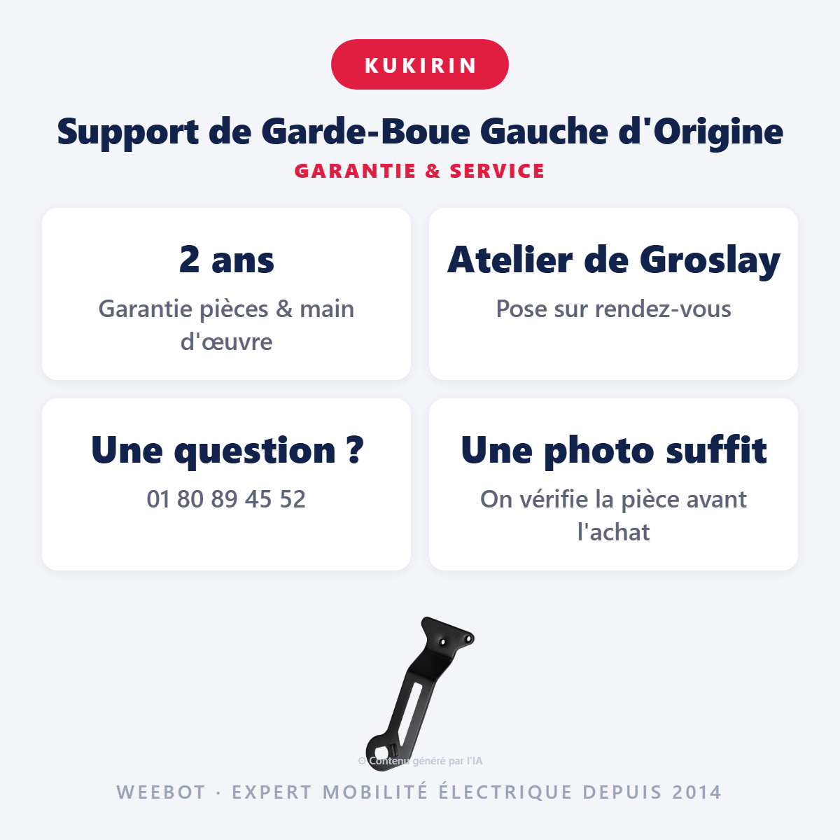 Support de Garde-Boue Gauche d'Origine : garantie 2 ans et service après-vente