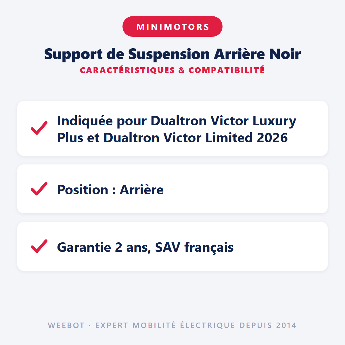 Support de Suspension Arrière Noir : caractéristiques et compatibilité