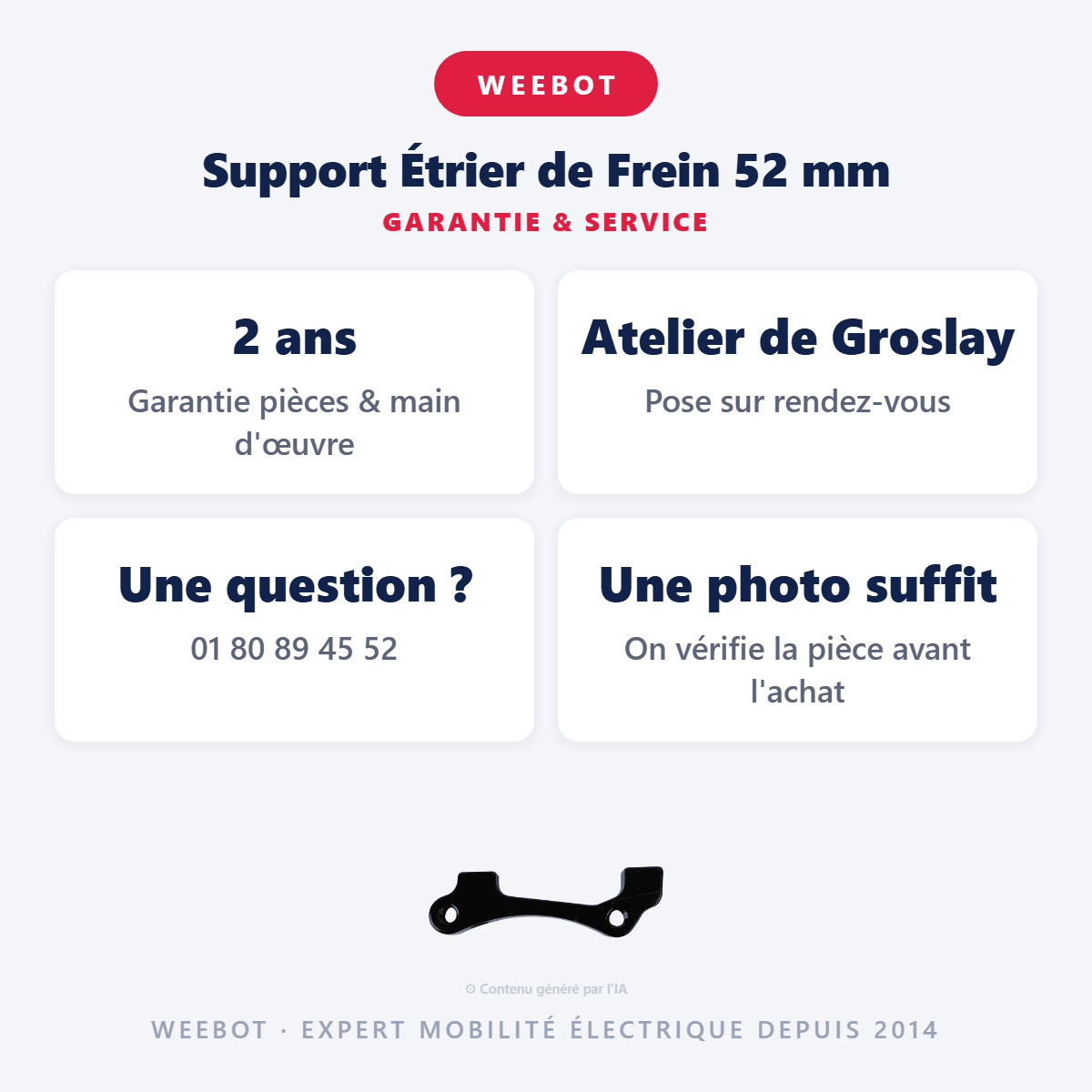 Support Étrier de Frein 52 mm pour Trottinette Électrique - Weebot