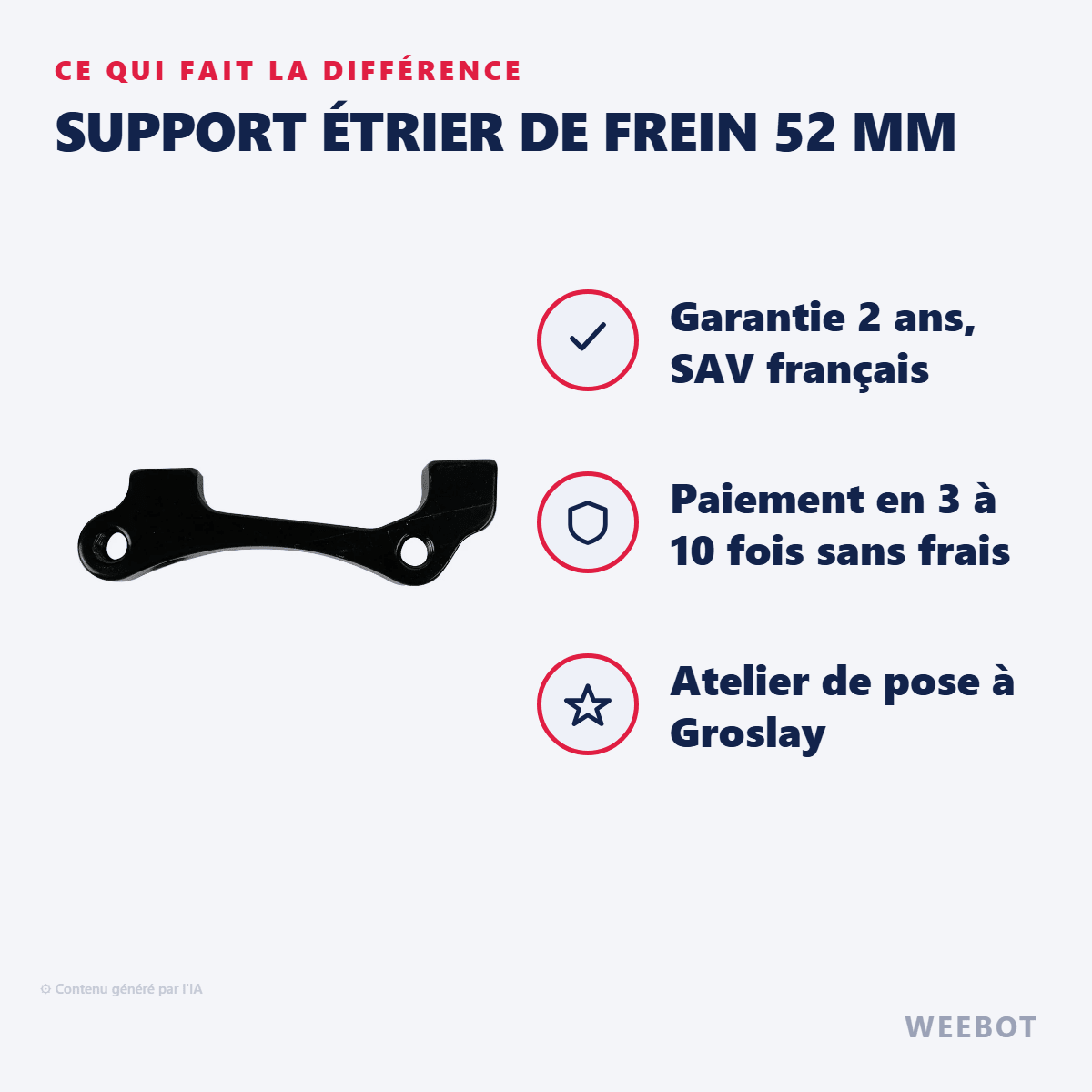 Support Étrier de Frein 52 mm pour Trottinette Électrique - Weebot