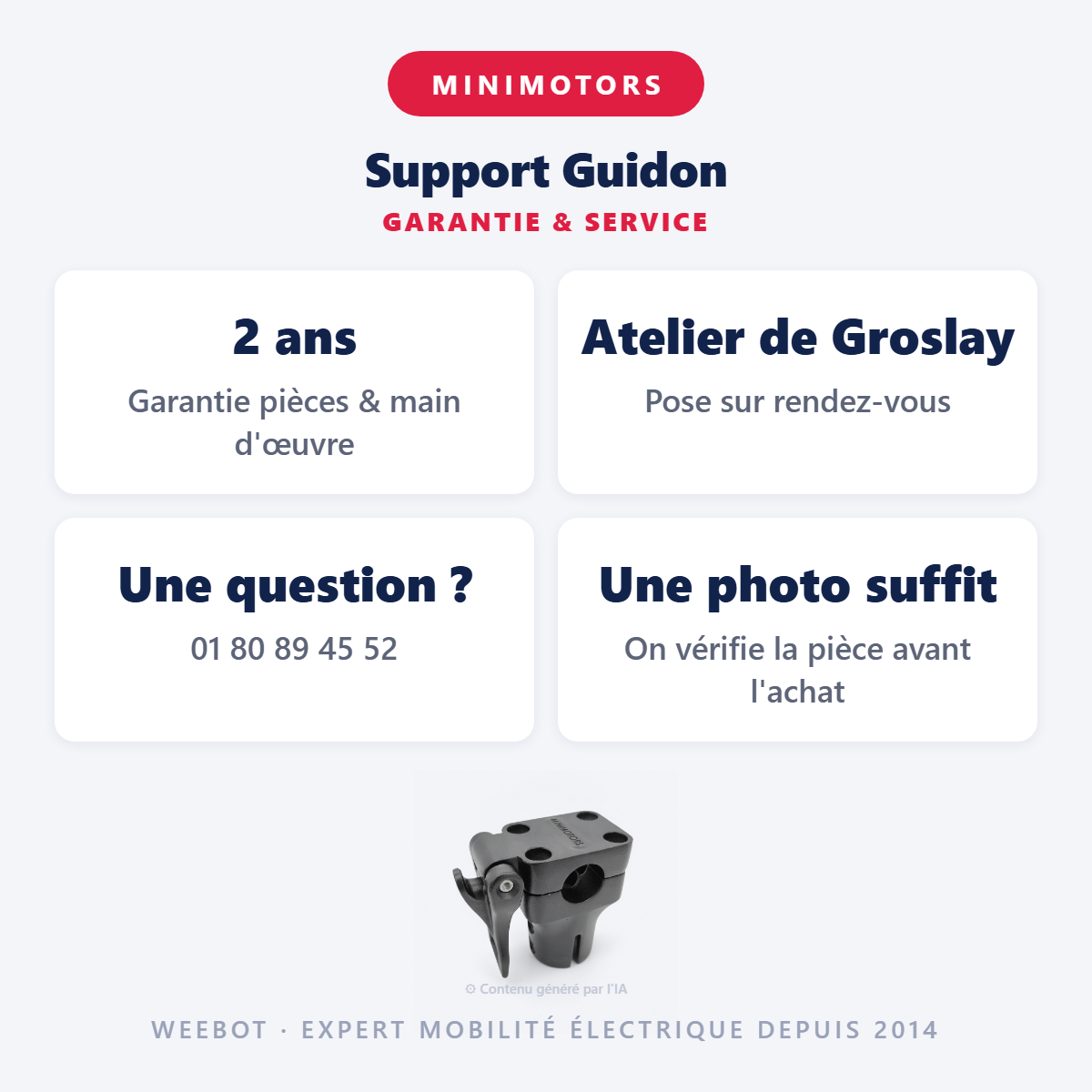 Support Guidon : garantie 2 ans et service après-vente