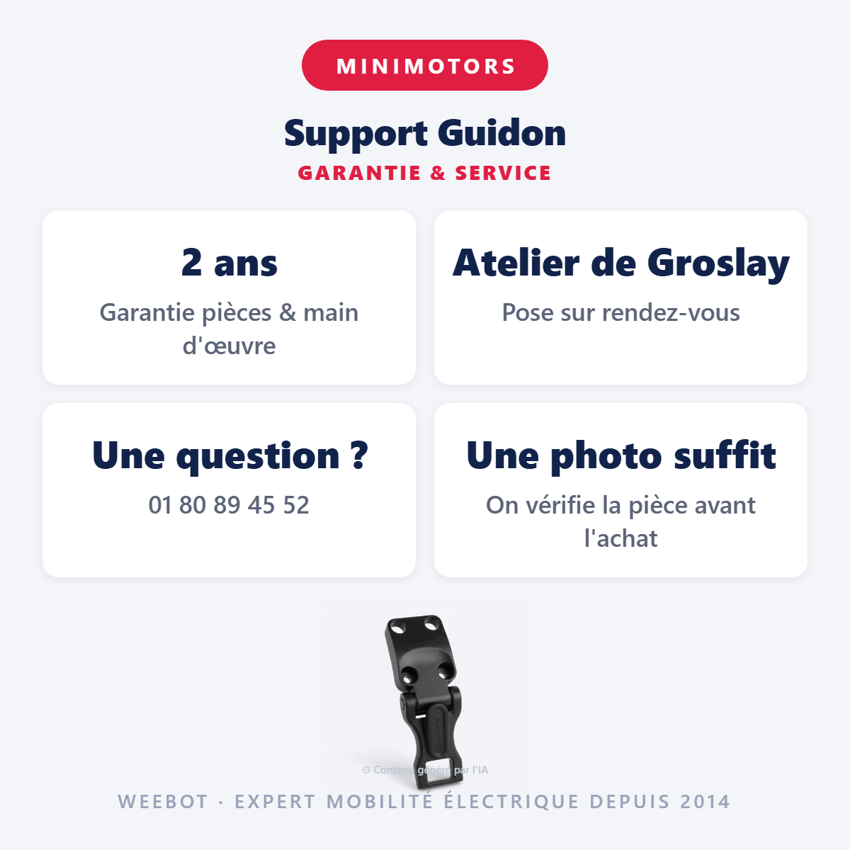Support Guidon : garantie 2 ans et service après-vente