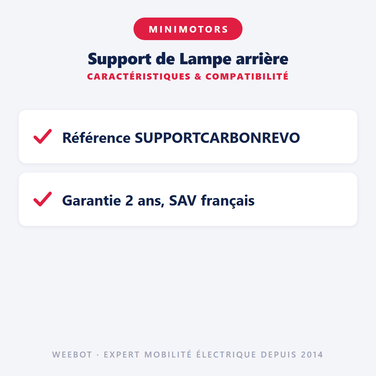 Support de Lampe arrière : caractéristiques et compatibilité