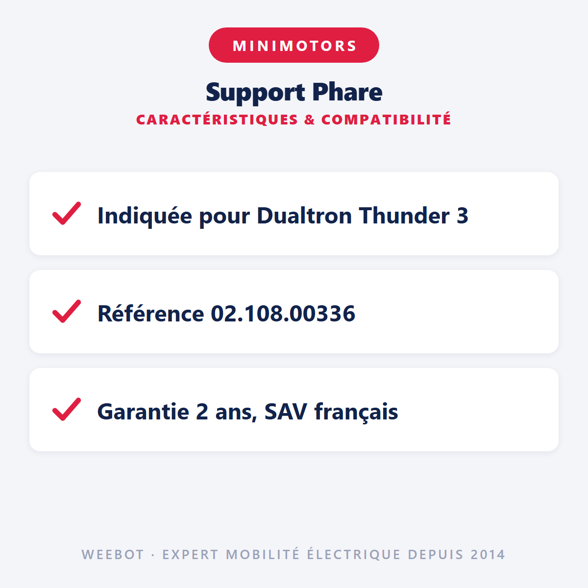 Support Phare pour Trottinette Electrique Dualtron Thunder 3 - Weebot