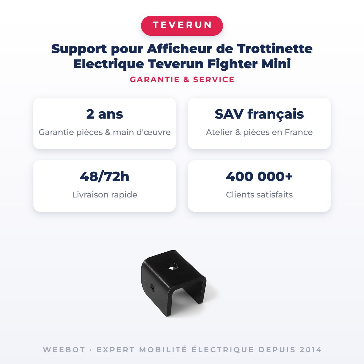 Support pour Afficheur de Trottinette Electrique Teverun Fighter Mini — garantie 2 ans pièces et main d'œuvre : SAV français