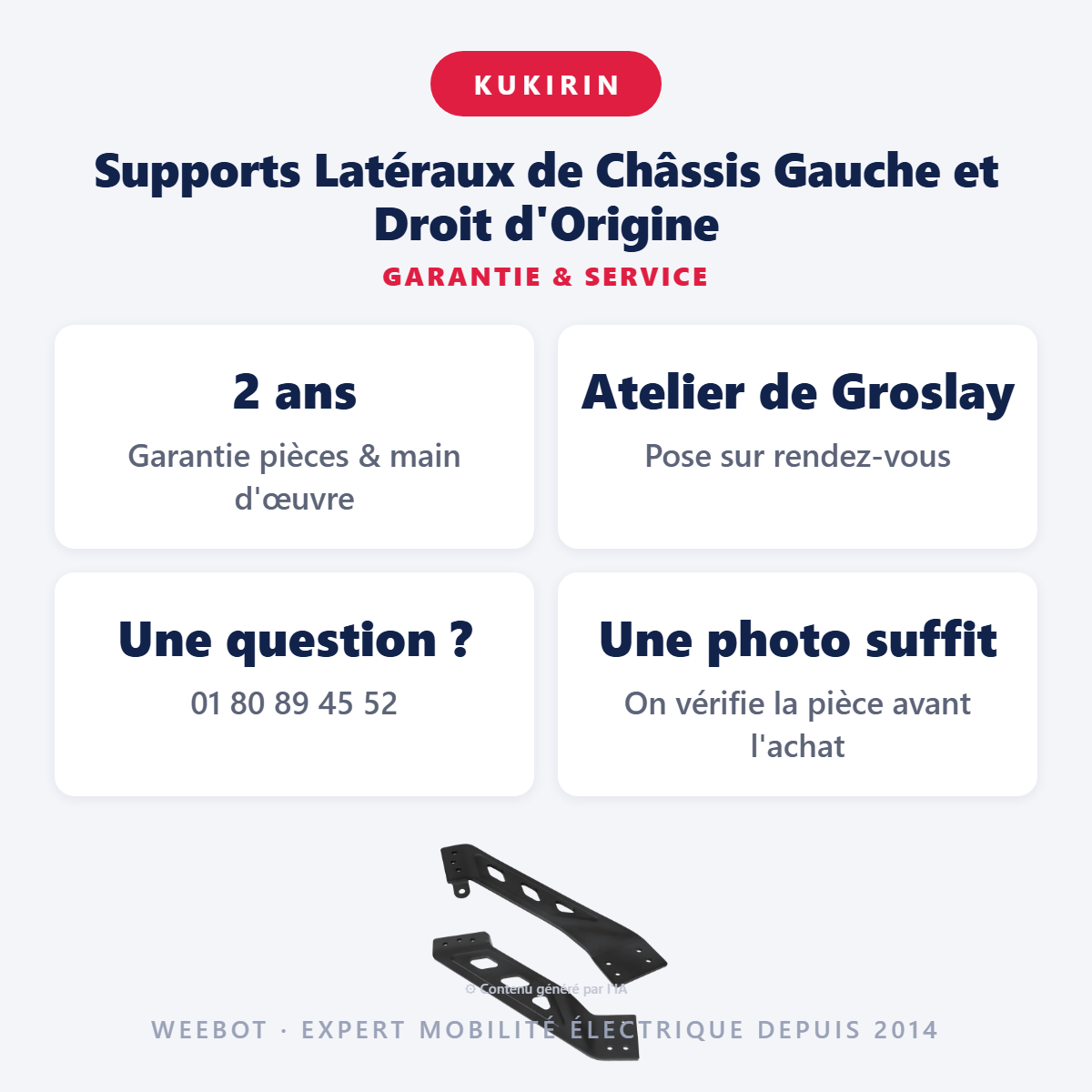 Supports Latéraux de Châssis Gauche et Droit d'Origine : garantie 2 ans et service après-vente