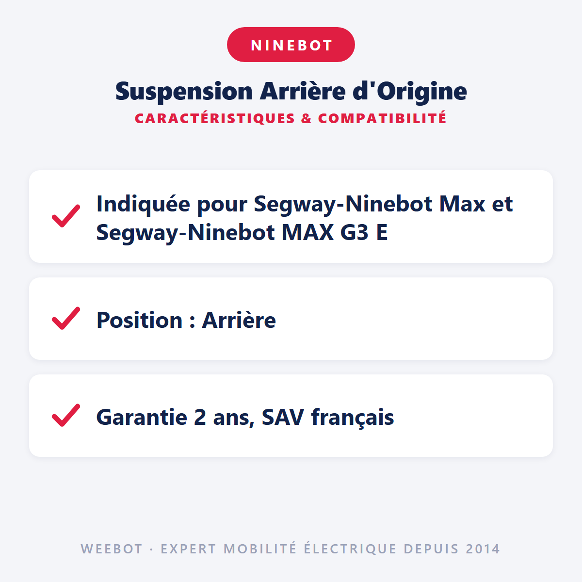Suspension Arrière d'Origine : caractéristiques et compatibilité