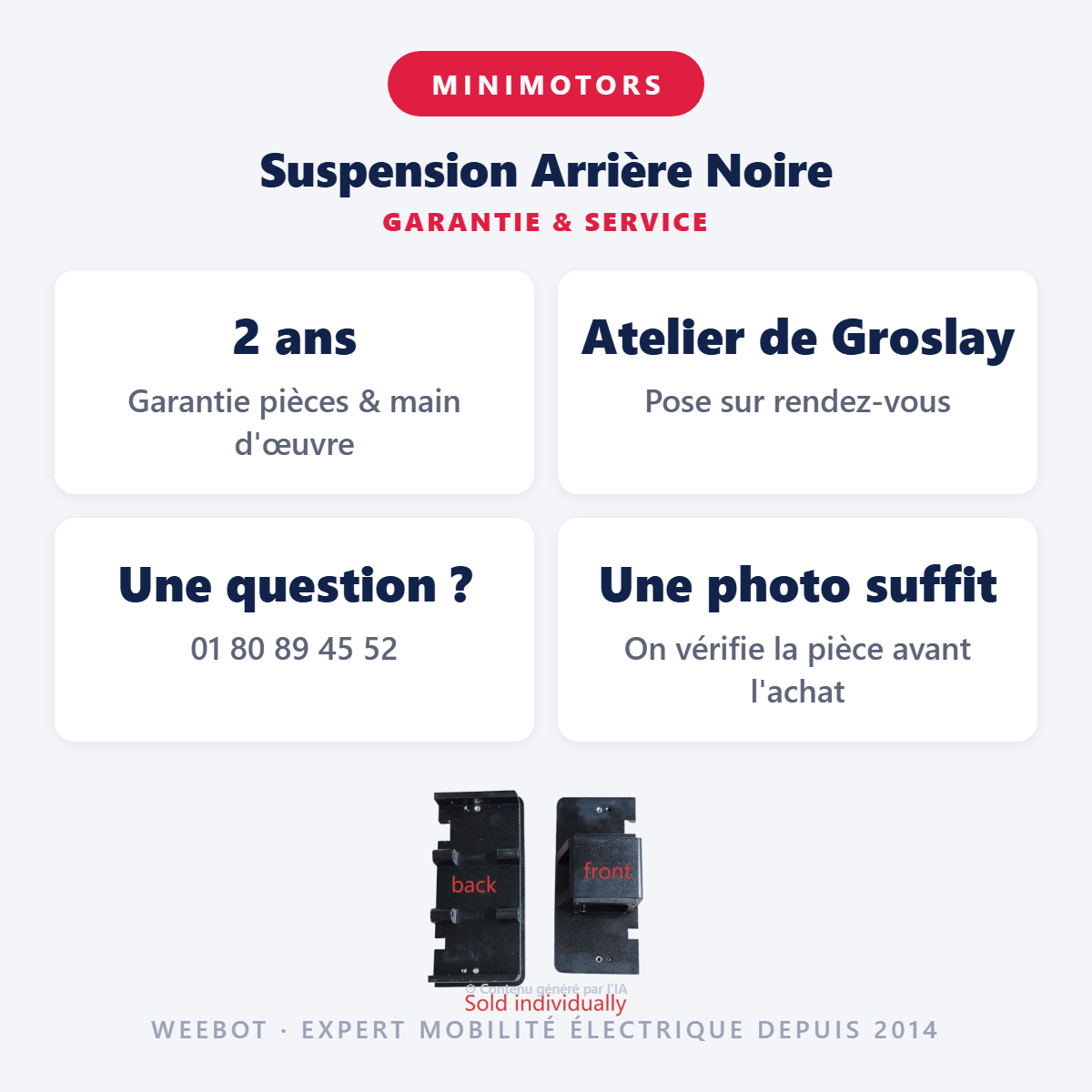 Suspension Arrière Noire : garantie 2 ans et service après-vente