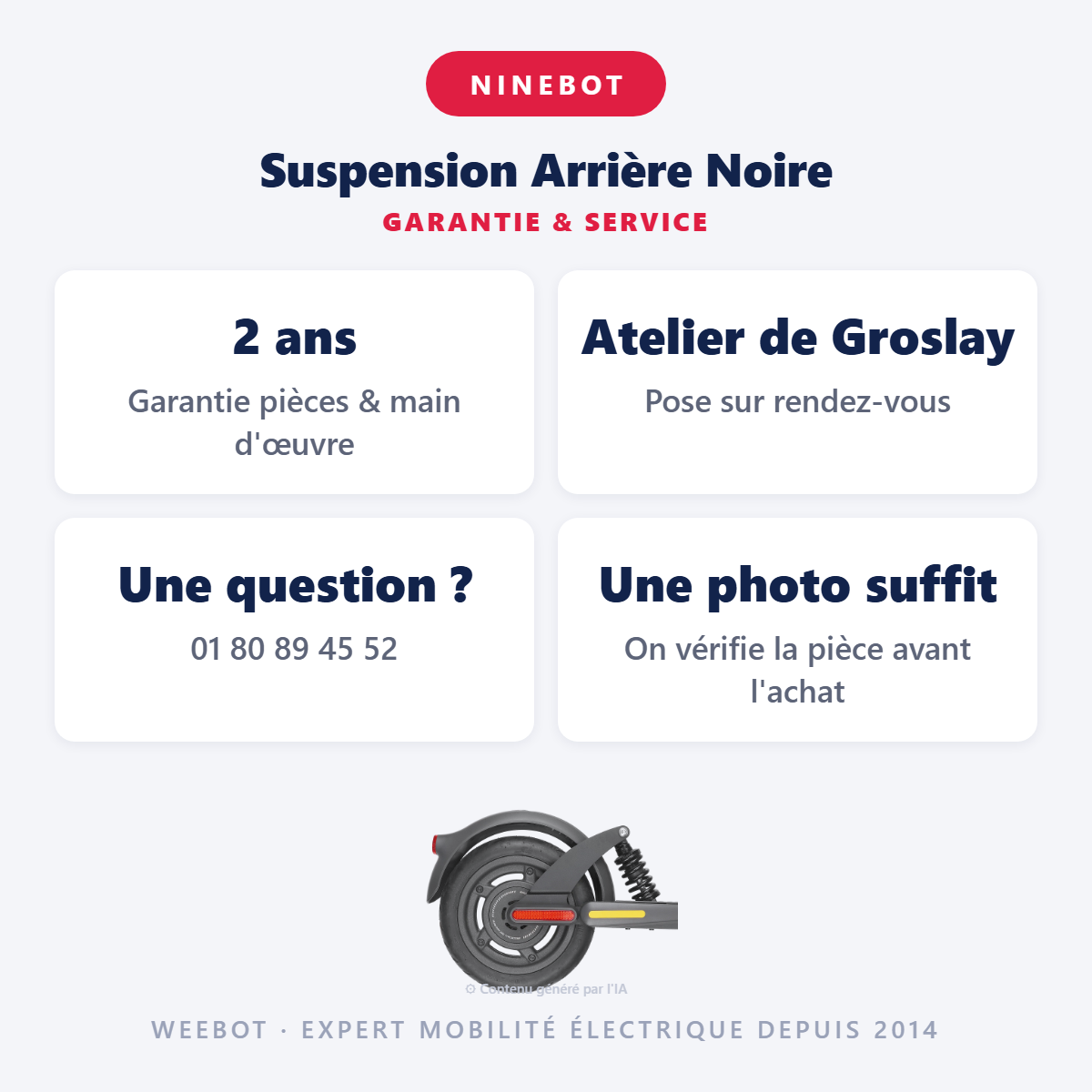Suspension Arrière Noire : garantie 2 ans et service après-vente