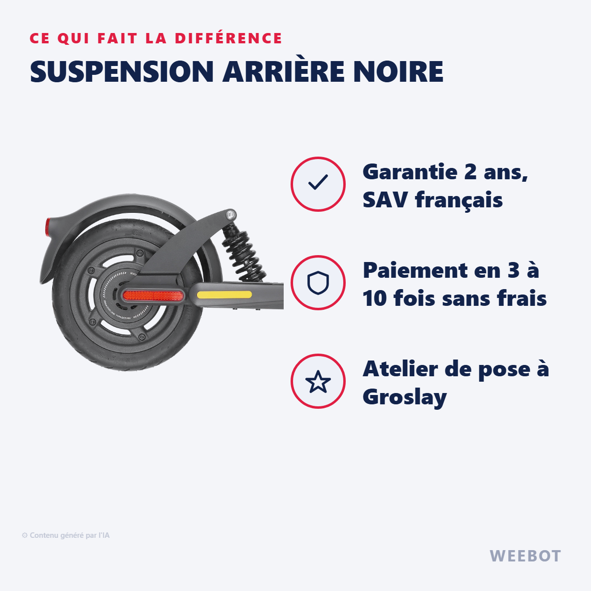 Suspension Arrière Noire : les points forts