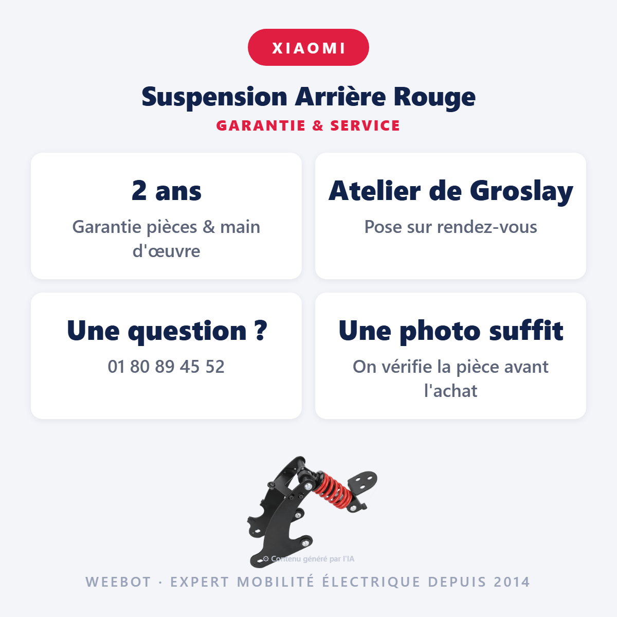 Suspension Arrière Rouge : garantie 2 ans et service après-vente