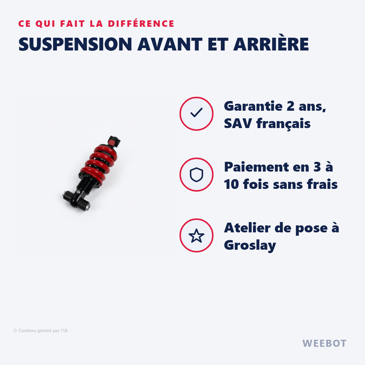 Suspension Avant et Arrière pour Trottinette Electrique Inmotion RS - Weebot