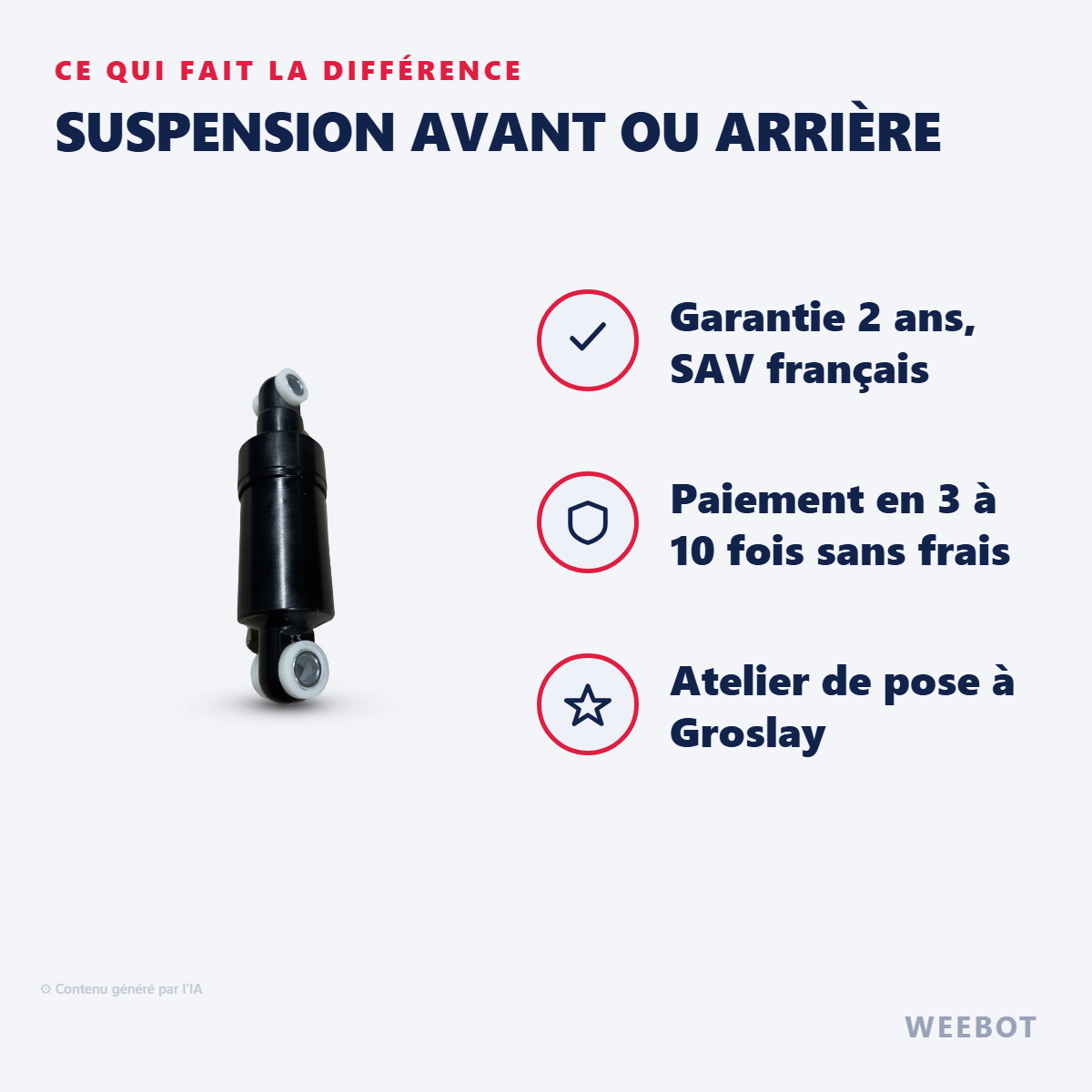 Suspension Avant ou Arrière : les points forts