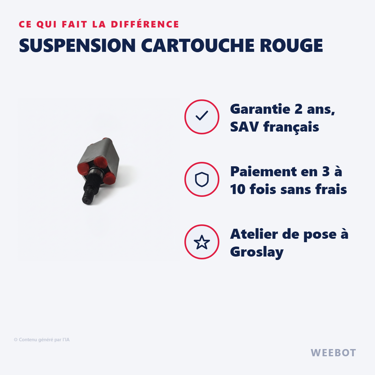 Suspension Cartouche Rouge : les points forts