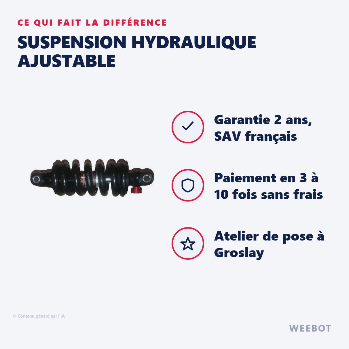 Suspension Hydraulique Ajustable : les points forts