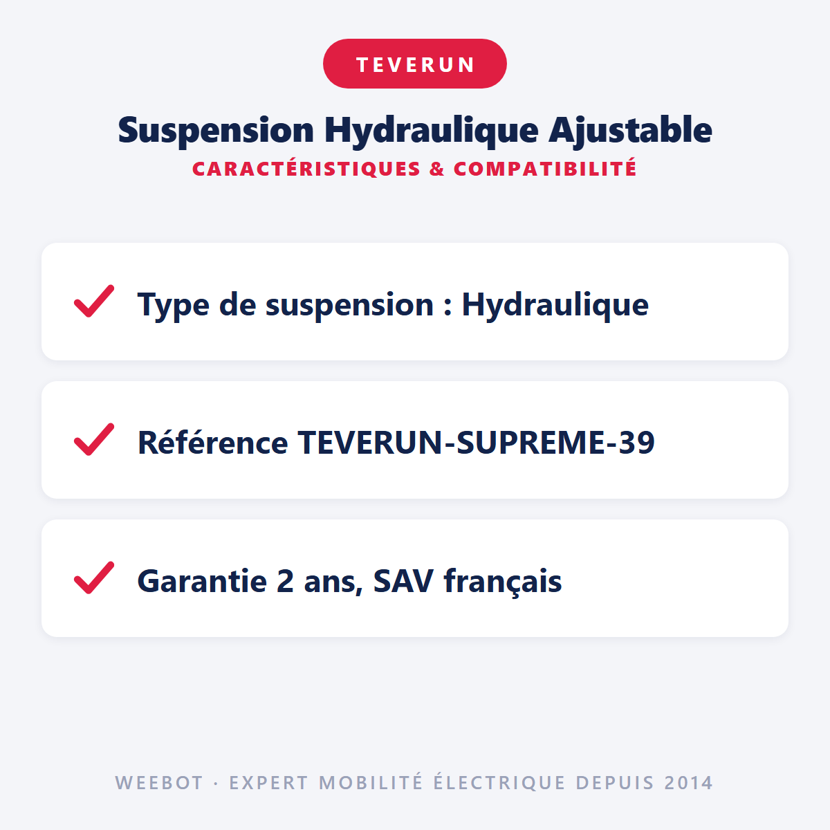 Suspension Hydraulique Ajustable : caractéristiques et compatibilité