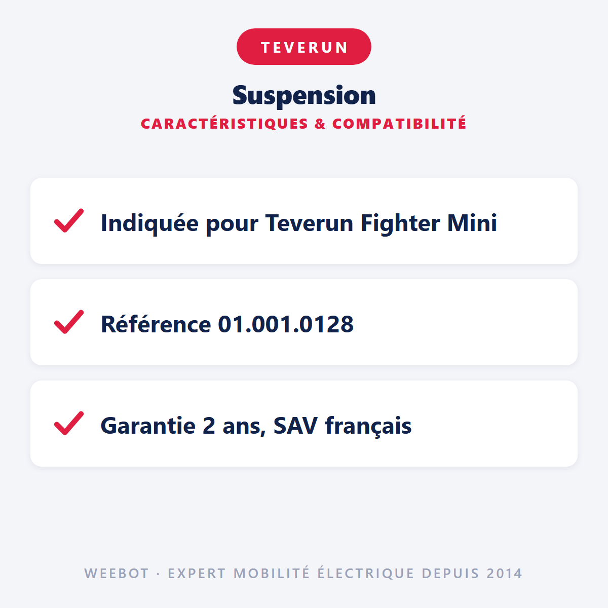 Suspension pour Trottinette Electrique Fighter Mini - Teverun - Weebot