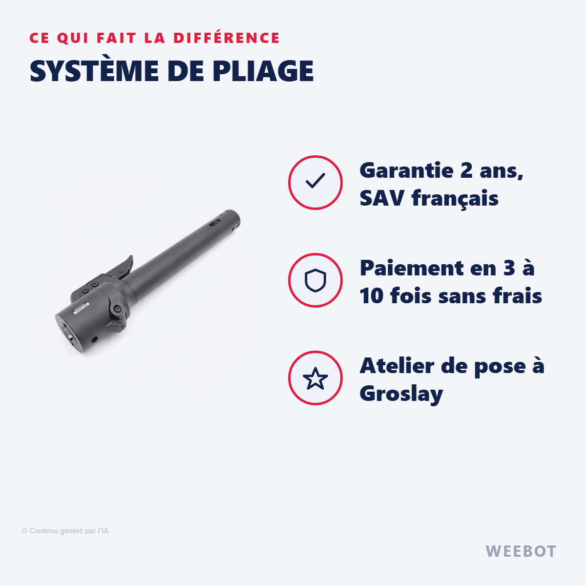 Système de Pliage pour Trottinette Electrique Segway GT2P - Weebot