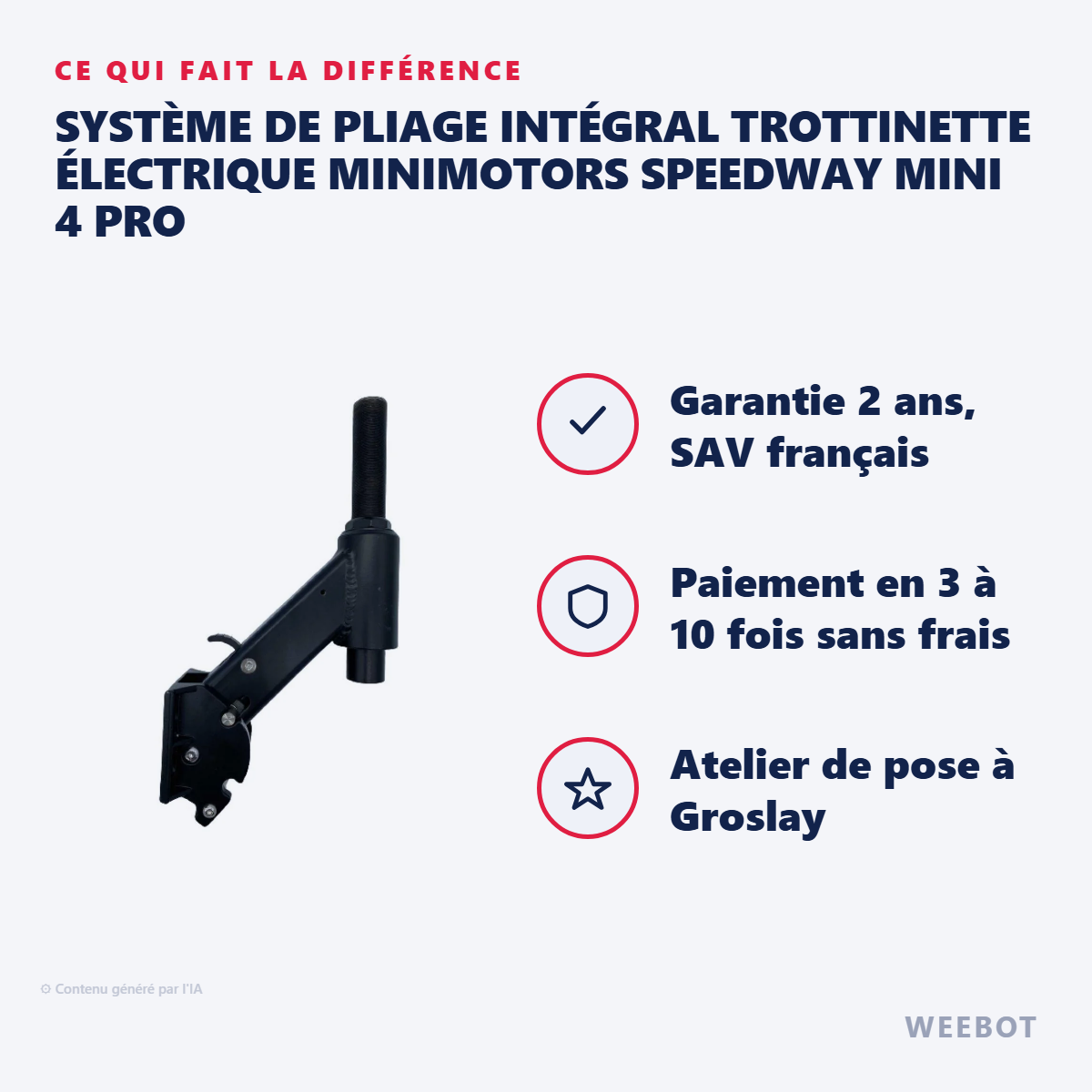Système de Pliage Intégral Trottinette Électrique Minimotors Speedway Mini 4 Pro : les points forts