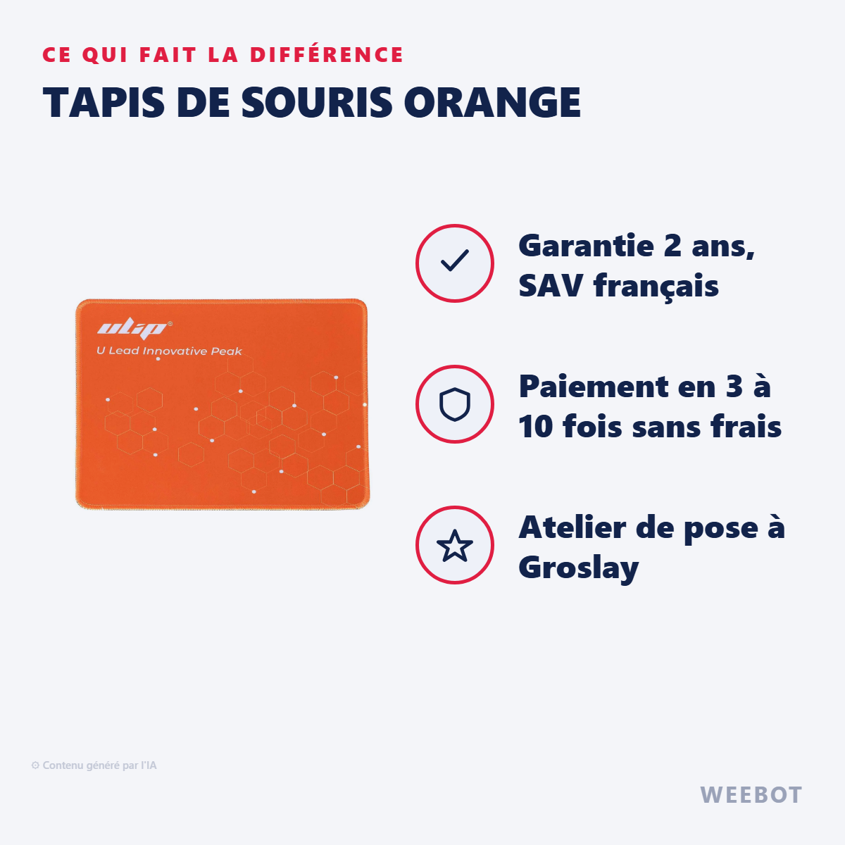 Tapis de Souris Orange : les points forts