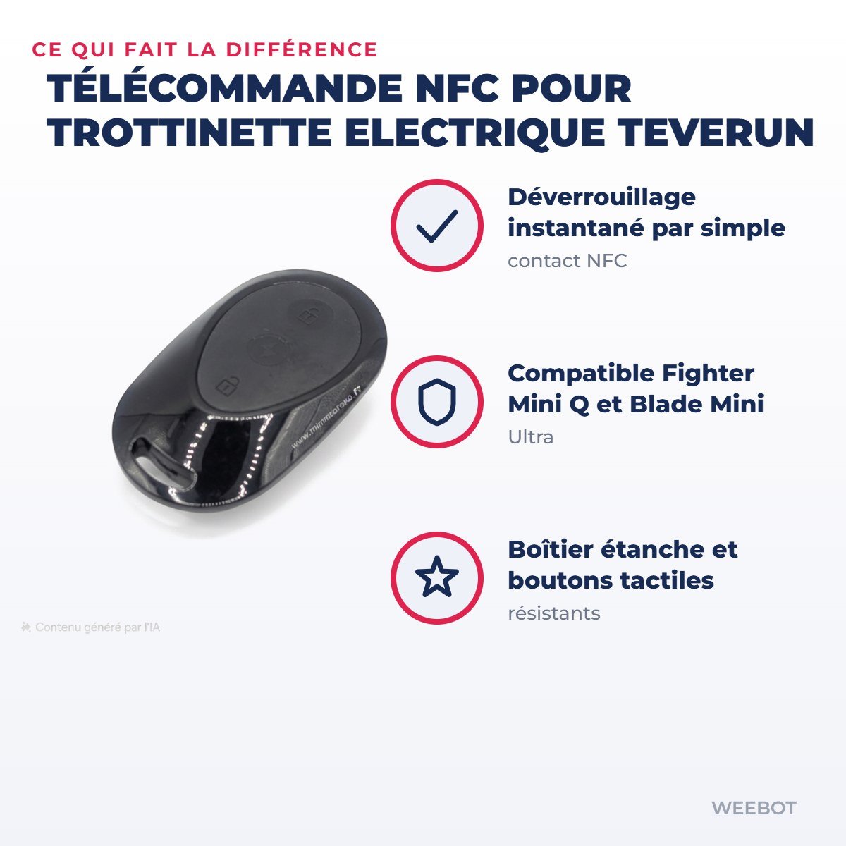 Télécommande NFC pour Trottinette Electrique Teverun - Weebot
