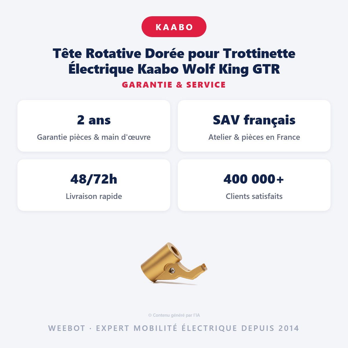 Tête Rotative Dorée pour Trottinette Électrique Kaabo Wolf King GTR - Weebot